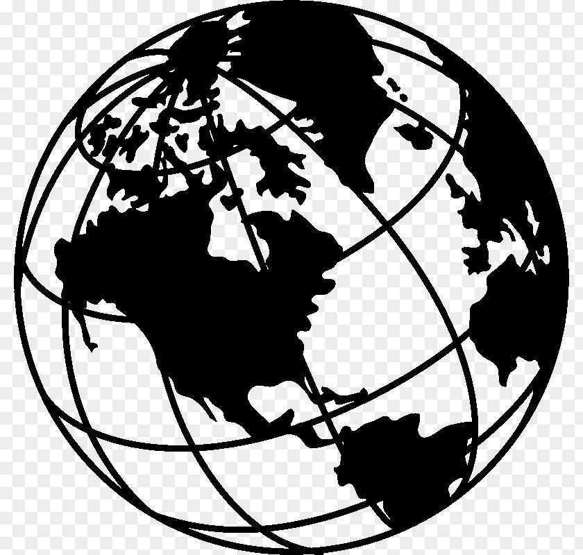 Mural Clipart Globe Earth Black And White Drawing Clip Art PNG
