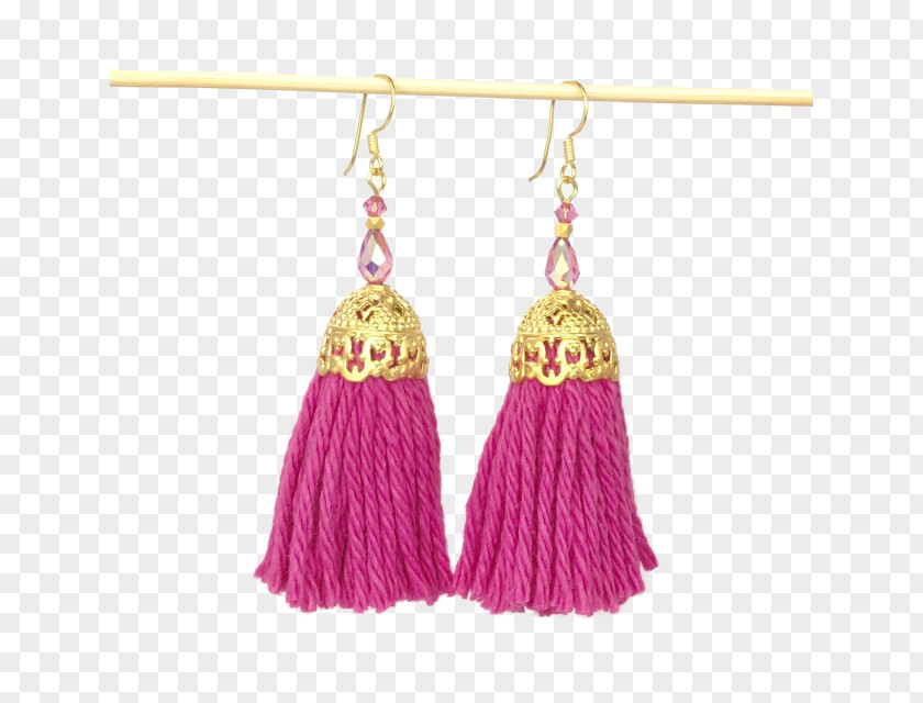 Tassel Earring Pink M PNG