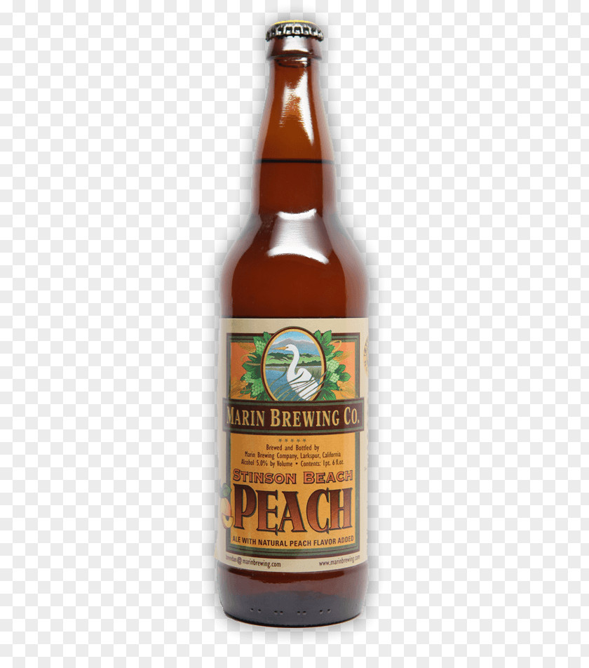 Tasting Peach India Pale Ale Marin Brewing Company Beer Bottle PNG