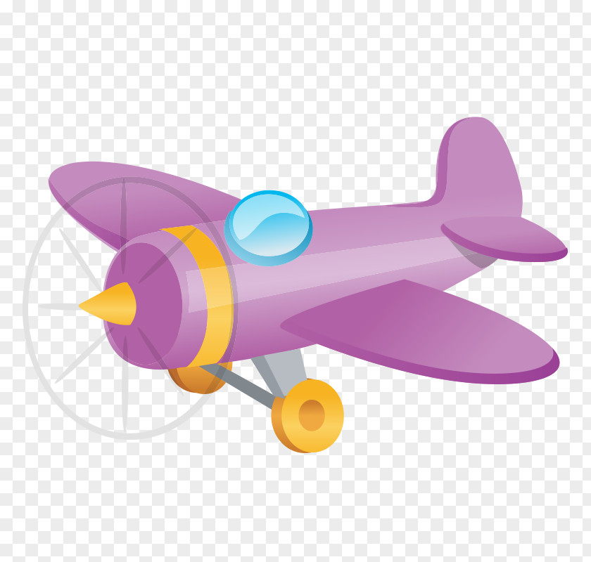 Cartoon Plane Airplane Aircraft Flight Air Travel Propeller PNG
