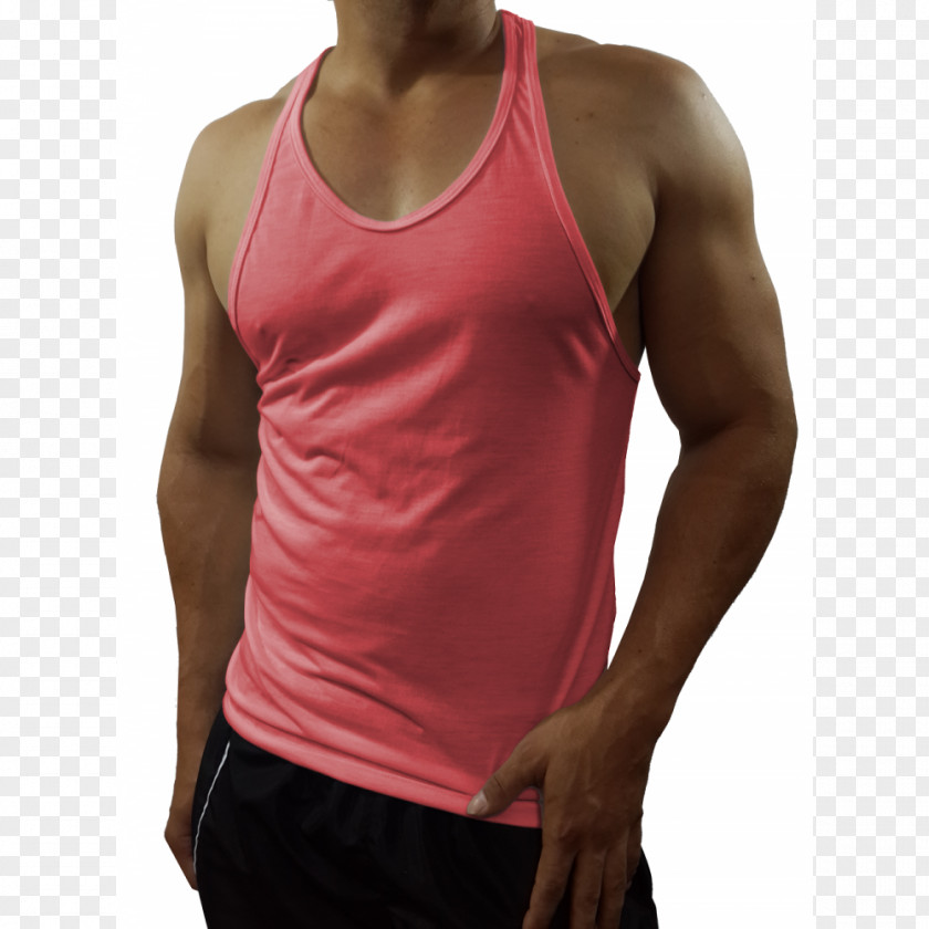 Coral T-shirt Sleeveless Shirt Fashion Shoulder Swimmer PNG