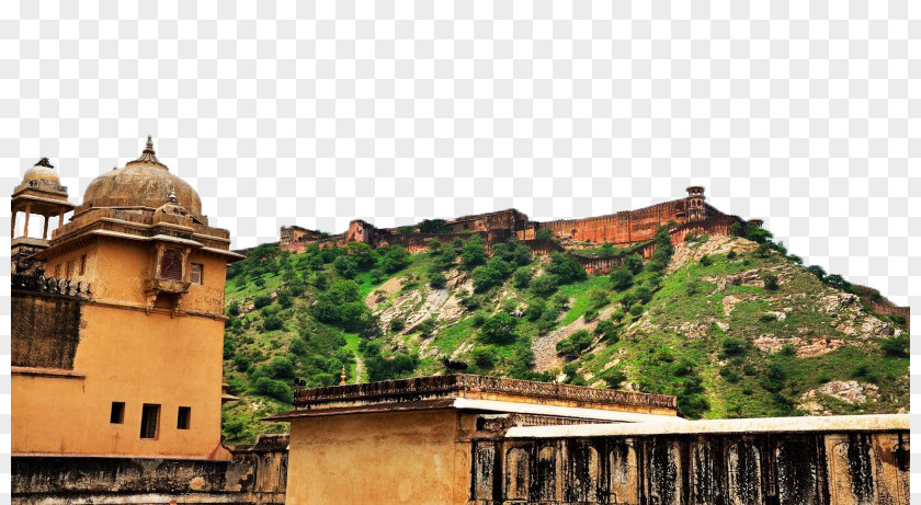 India Amber Fort Landscape Seventeen Amer Agra PNG