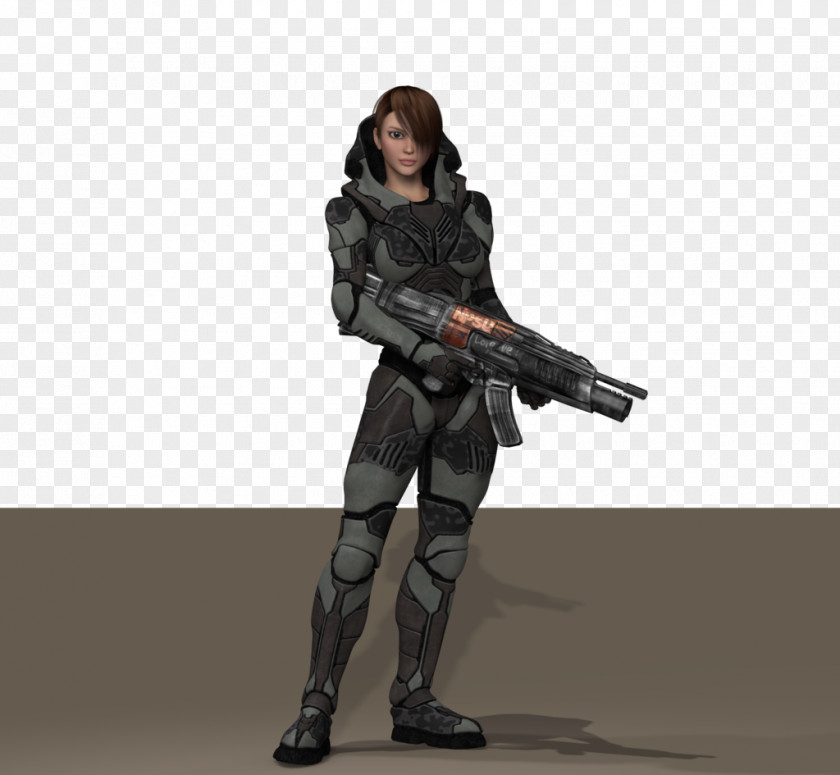 3D Girls Soldier Mercenary Gun PNG