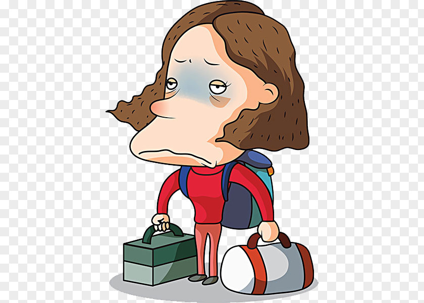A Woman Who Takes Things With Bag Illustration PNG