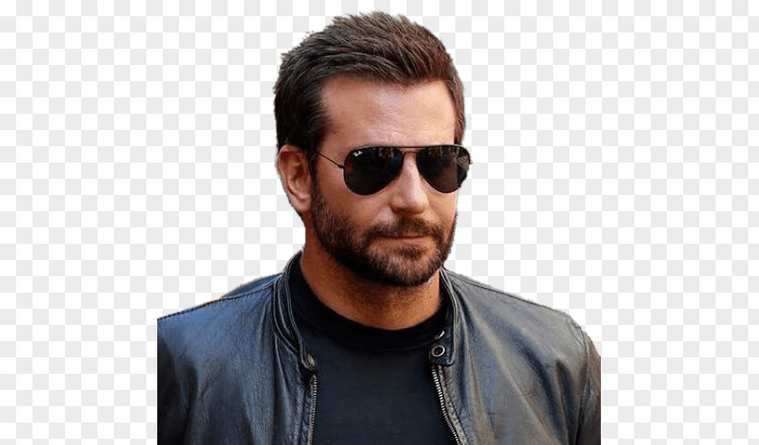 Bradley Cooper Wearing Sunglasses PNG Sunglasses, man wearing black Ray-Ban Aviator sunglasses and leather zip-u jacket clipart PNG