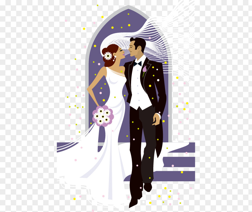 Vector Hand-painted Wedding Bridegroom Illustration PNG