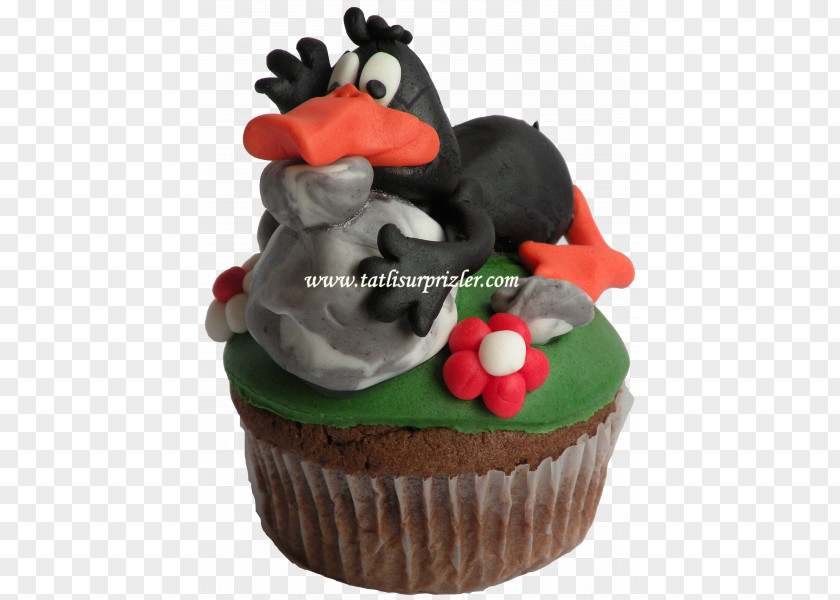 Duffy Duck Cupcake Cake Decorating Sugar Paste Fondant Icing Buttercream PNG