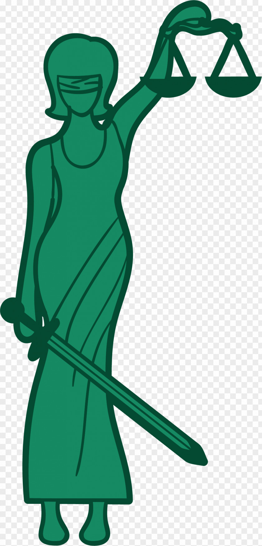 Green Greek Goddess Lady Justice Themis Euclidean Vector Illustration PNG