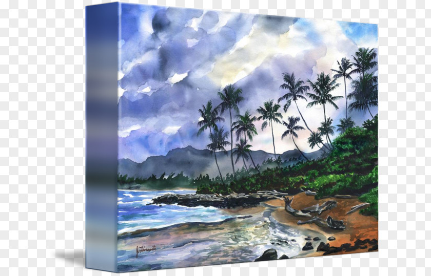 Painting Kauai Watercolor Landscape Oil PNG