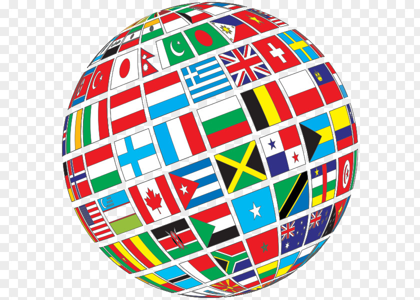 With Flags Globe Of The World Map PNG