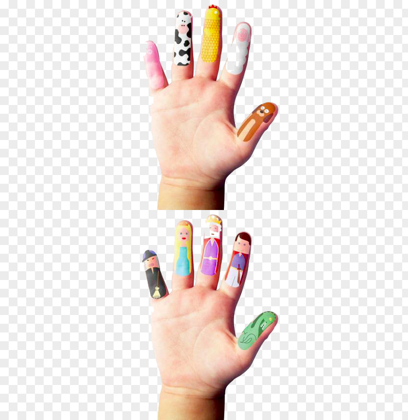 Cute Animal Finger Pattern Tattoo Child Nail Fairy Tale Puppet PNG