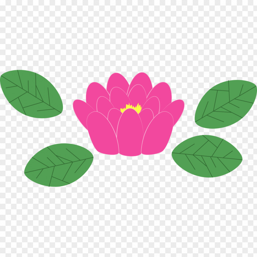 Four Green Leaves And Lotus Japan Poster Element PNG