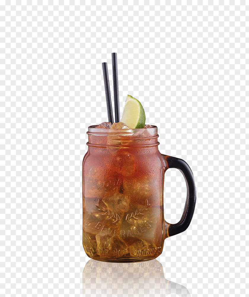 Iced Tea Rum And Coke Cocktail Alcoholic Drink Mason Jar PNG