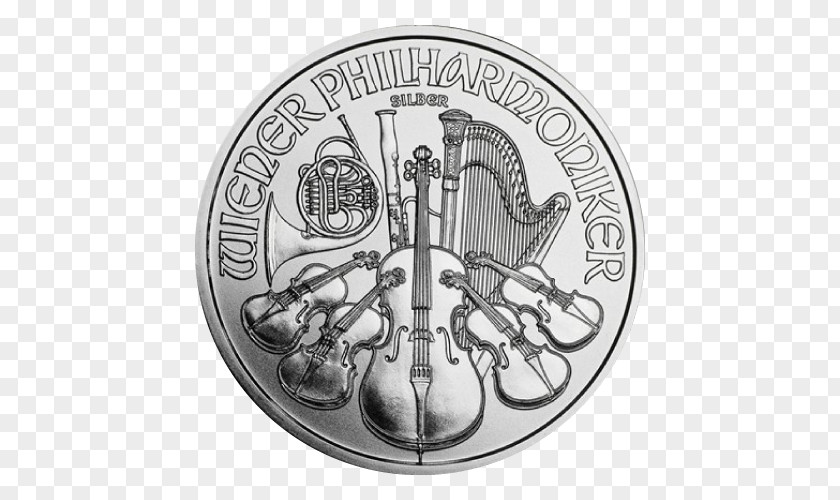 Silver Coin Austrian Vienna Philharmonic Bullion PNG