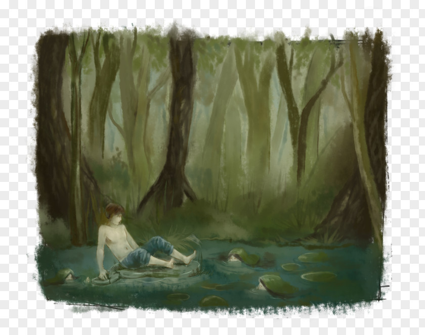 Swamp Bayou Watercolor Painting Wetland Ecosystem PNG