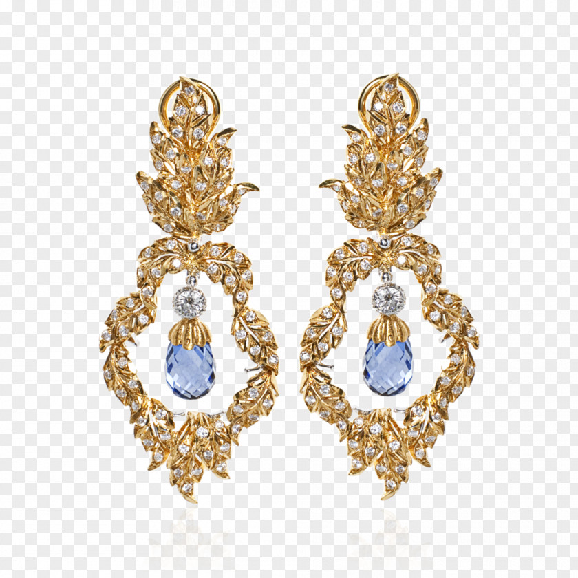 Brio Badge Earring Jewellery Gemstone Buccellati Gold PNG