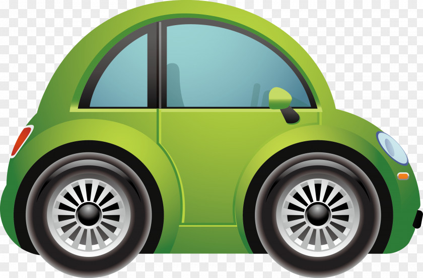 Green Beetle Sports Car Electric Vehicle Convertible Compact PNG