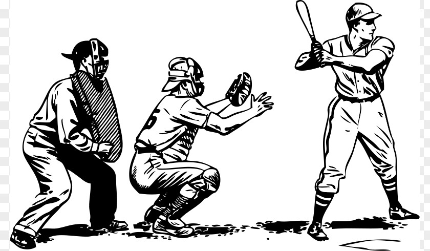 Black Sports Cliparts Baseball Player Bat Batting Clip Art PNG