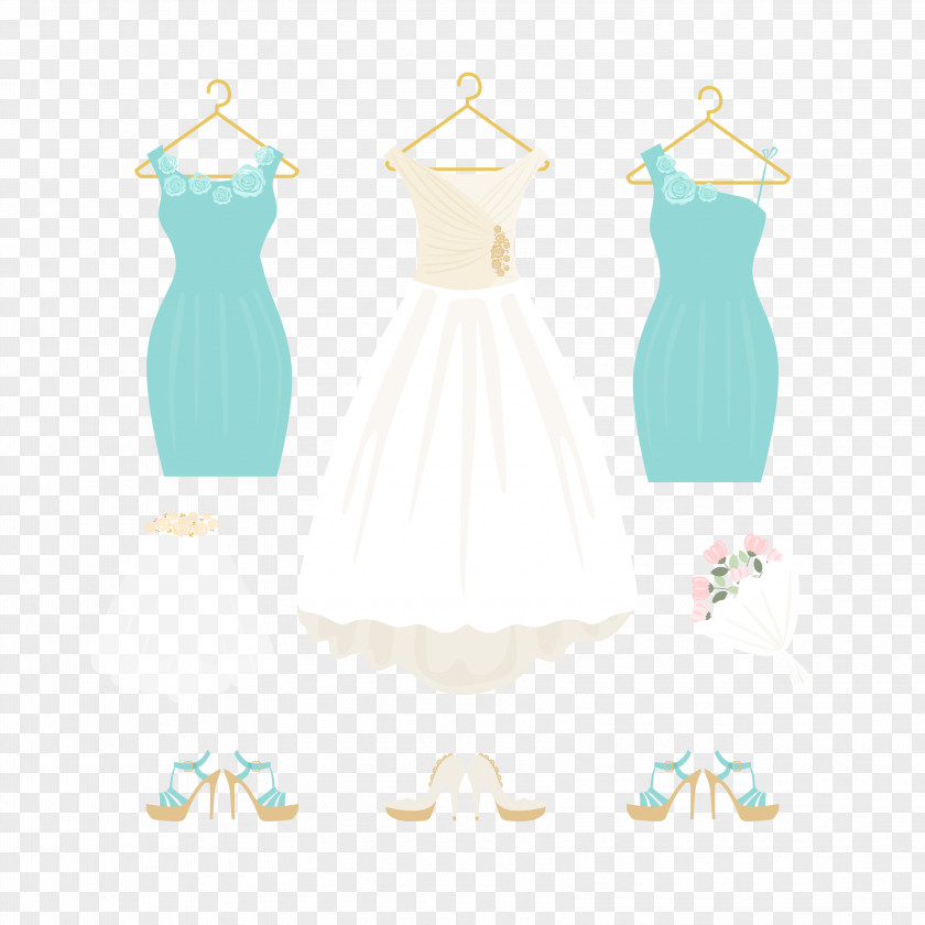 Vector Exquisite Wedding Bridesmaid Dress Gown PNG