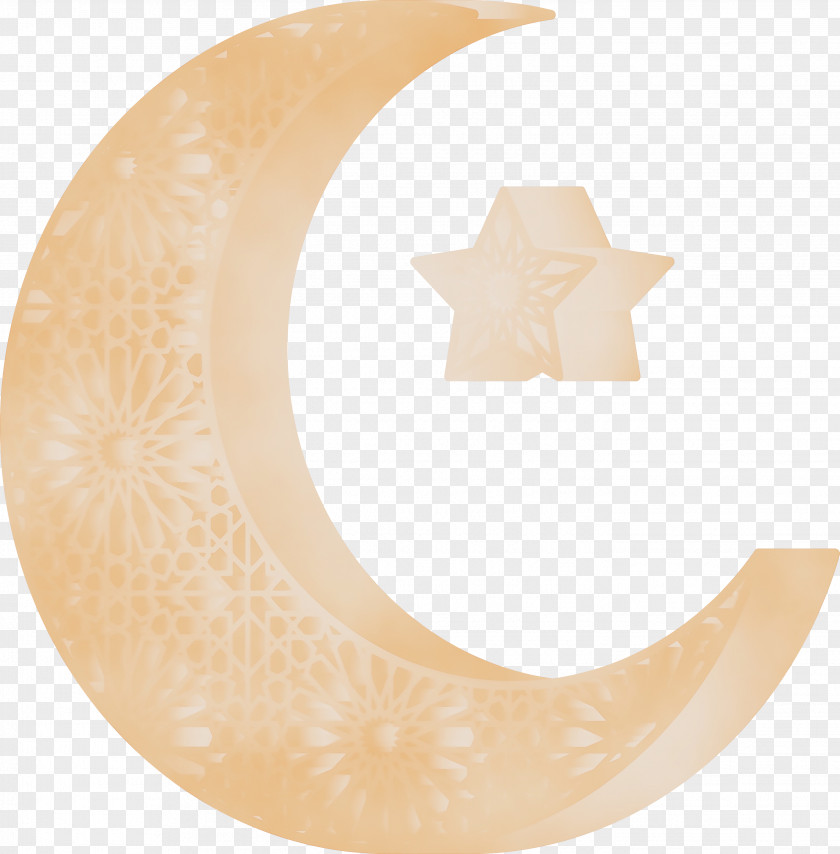 Beige Circle Crescent Symbol PNG
