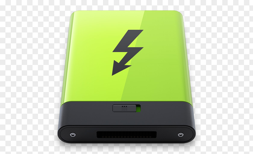 Green Thunderbolt Smartphone Electronic Device Gadget Multimedia PNG