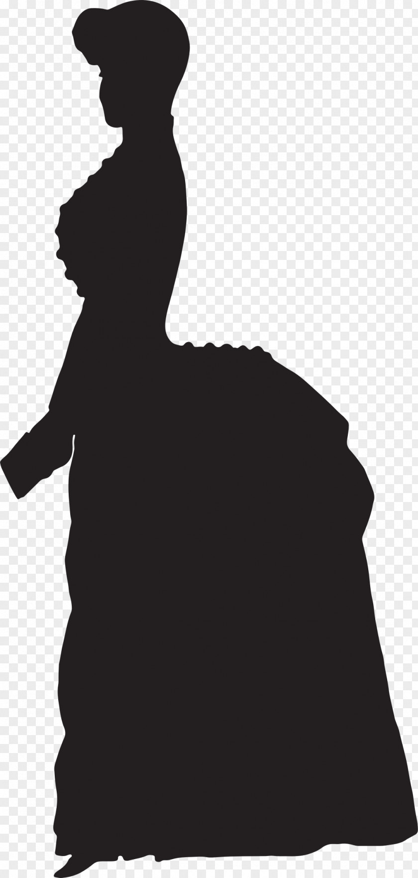 Old Time Silhouette Woman Victorian Era PNG