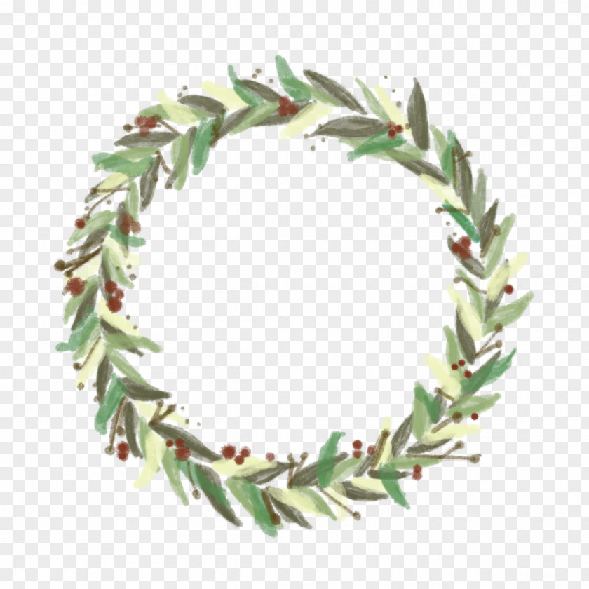 Wreath Christmas Watercolor Painting Garland PNG