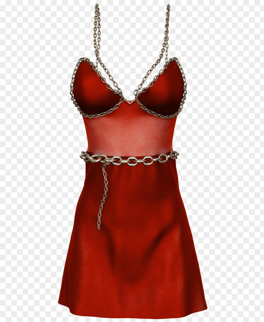Cocktail Dress Shoulder RED.M PNG