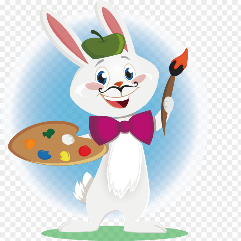 Rabbit Vector Painting Painter Cartoonist PNG