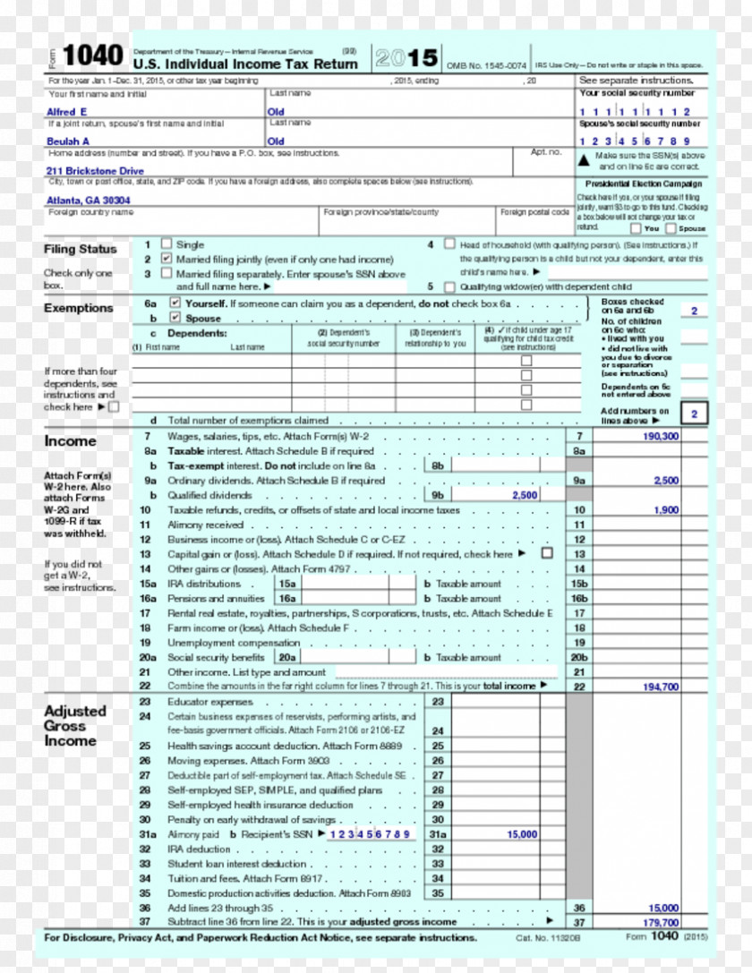 Tax Information Reporting Form 1040 IRS Forms Internal Revenue Service Return PNG