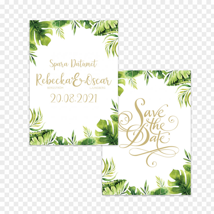 Wedding Floral Design Save The Date Invitation Paper PNG