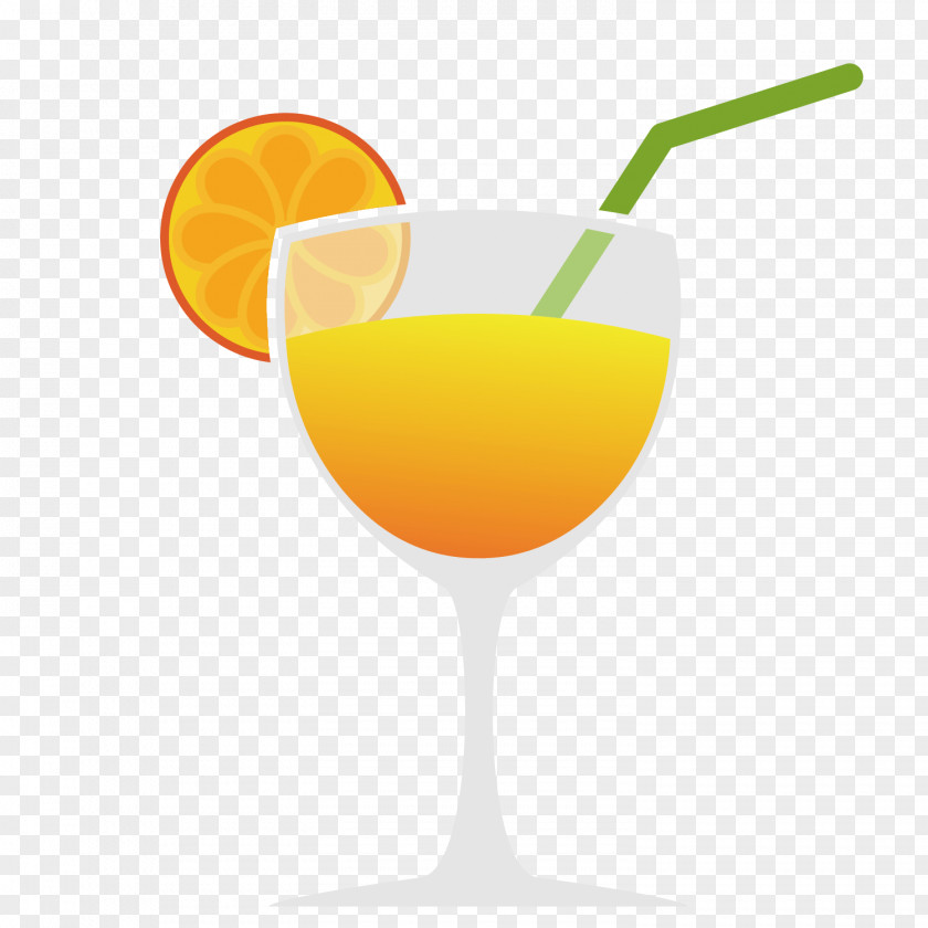 Yellow Orange Juice Goblet Vector Icon Harvey Wallbanger Cocktail Sea Breeze PNG