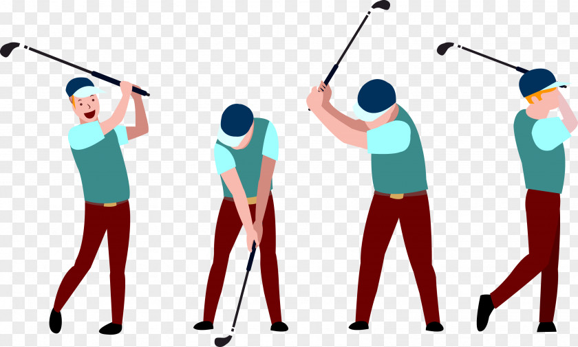 Boy Playing Golf Cartoon Sport Icon PNG