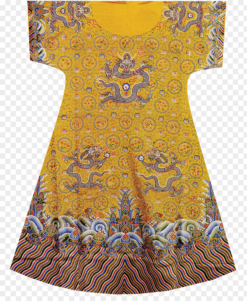 Golden Dragon Costume Qing Dynasty Emperor Of China Robe Chinese Gwanbok PNG