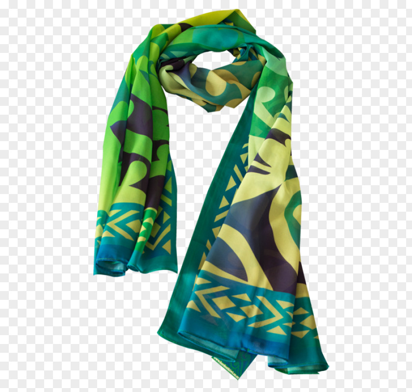 Green Scarf Chiffon Polyester Shawl Clothing PNG