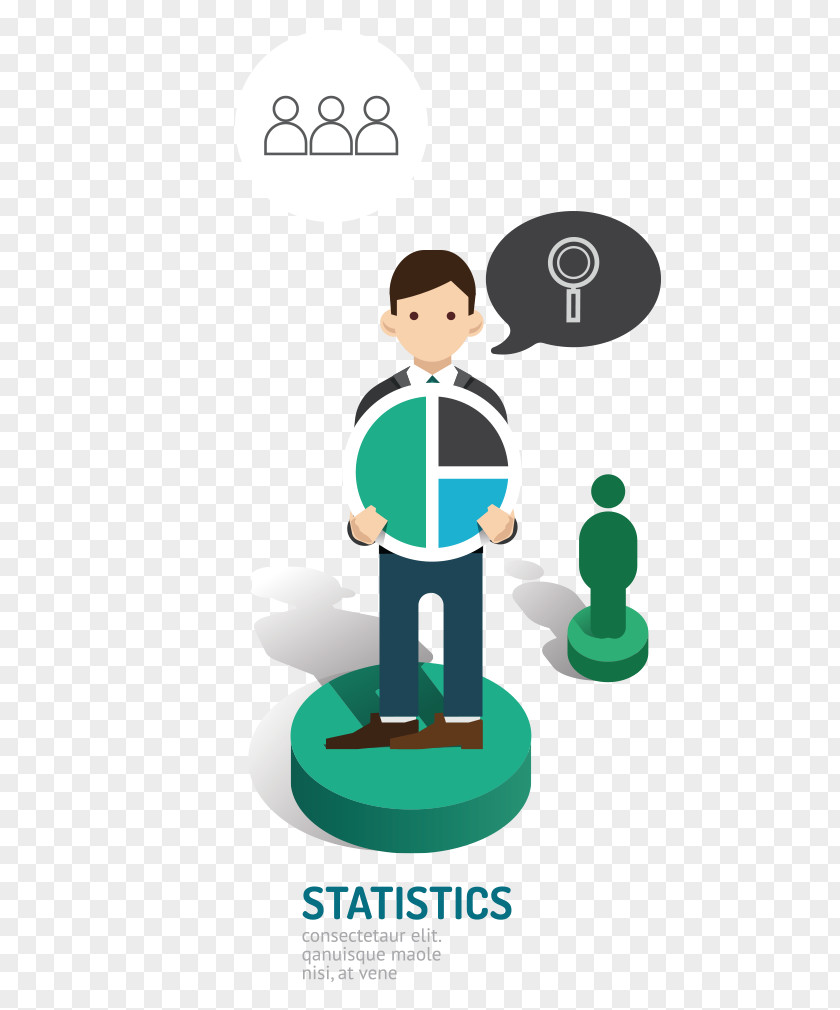 Three-dimensional Vector Business People Chart Infographic PNG