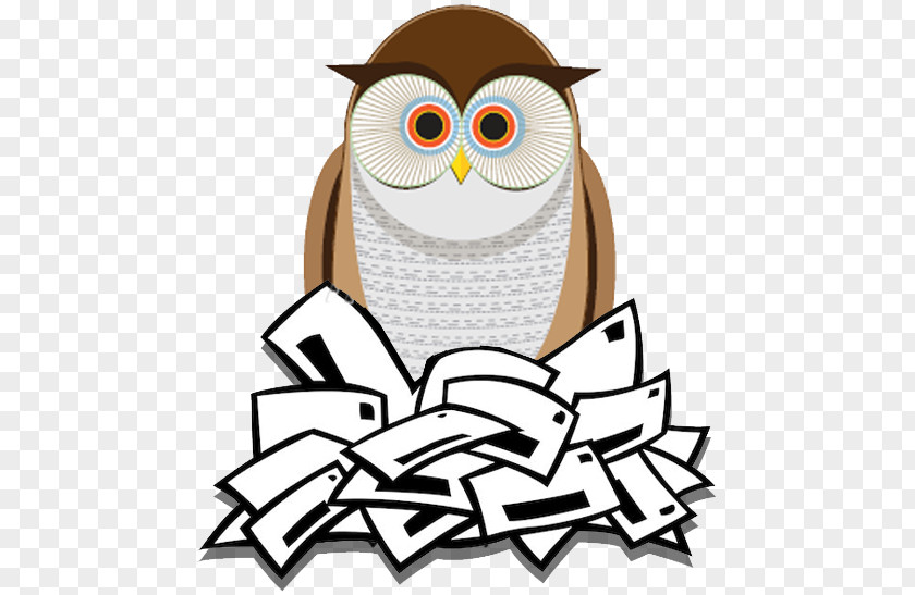 Glasses Eastern Screech Owl Bird Line Drawing PNG