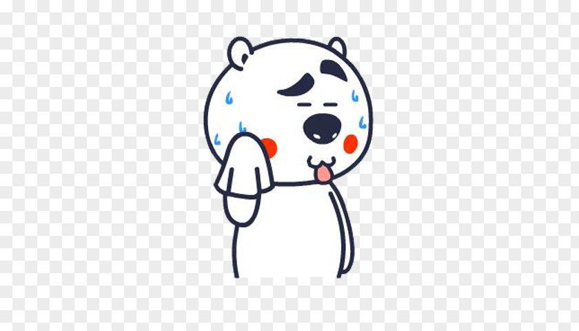 White Bear Perspiration Sticker Embarrassment Head Face PNG