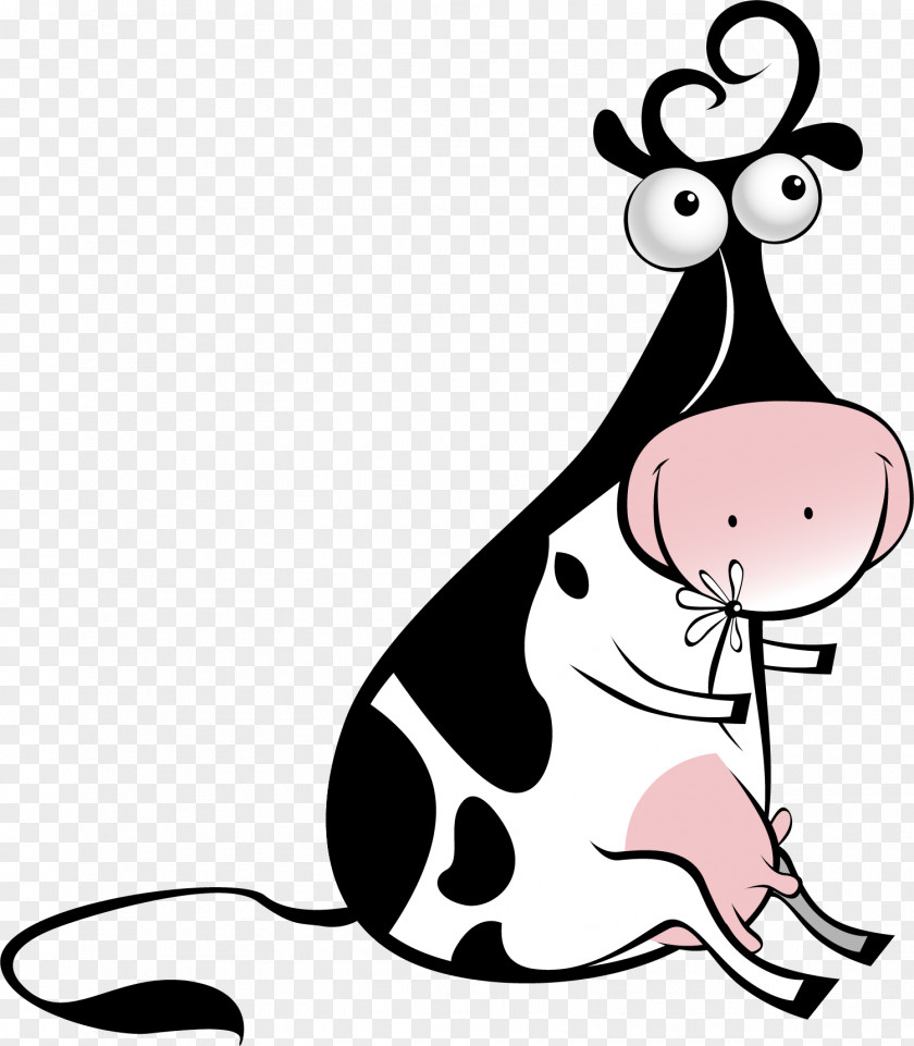 Cartoon Black Cow Birthday Greeting Card Humour PNG