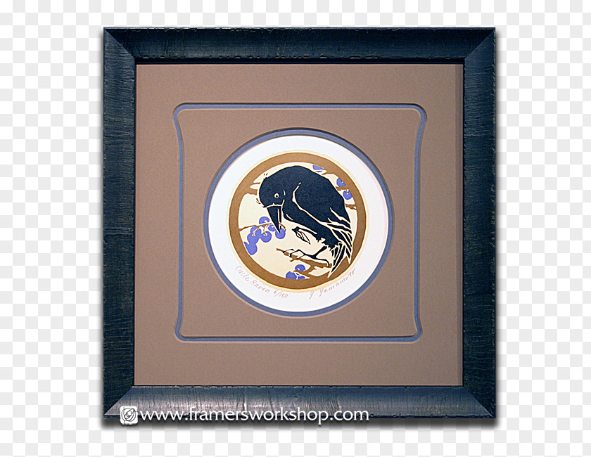 Watercolor Raven Emblem PNG