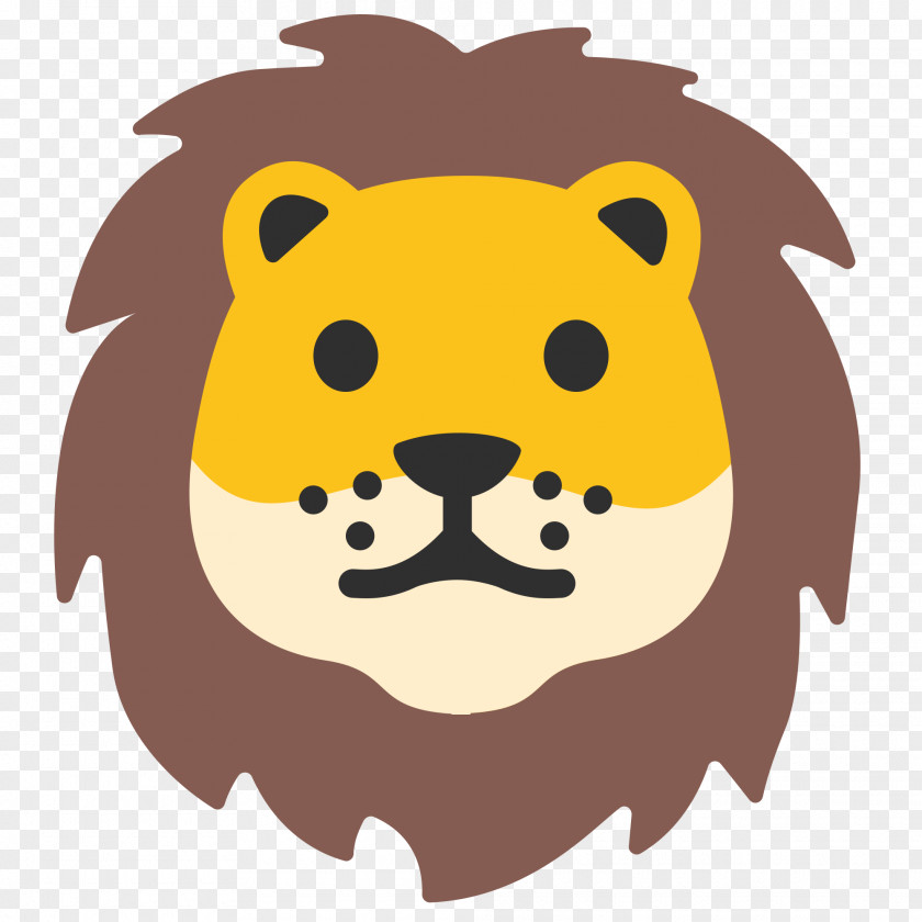 Lion Head Emoji Android Nougat Marshmallow PNG