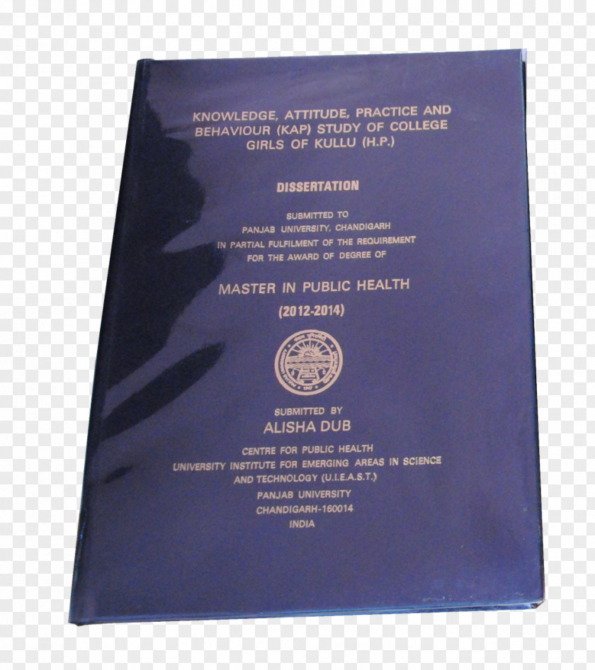 Panjab University, Chandigarh Bookbinding Thesis Printing PNG