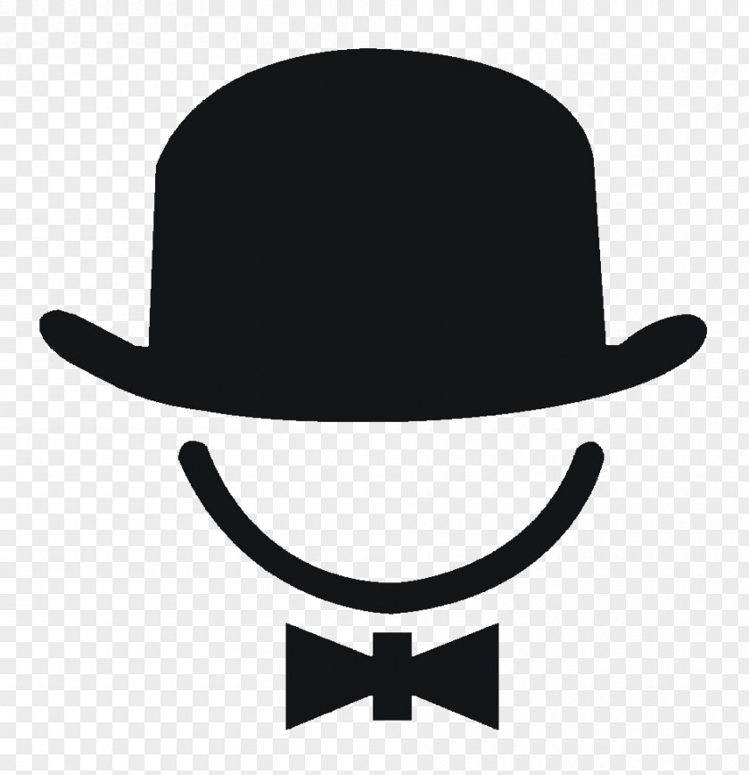 Simple Hat Icon Bow Tie Black PNG