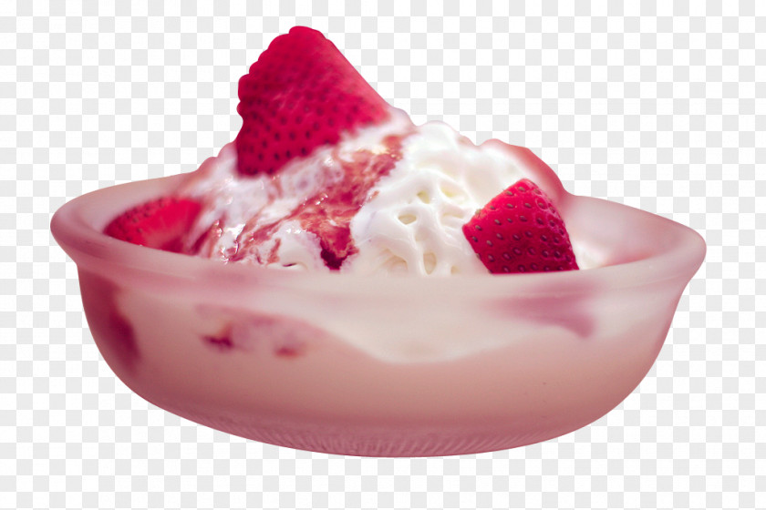 Strawberry Ice Cream Frozen Yogurt Sundae PNG