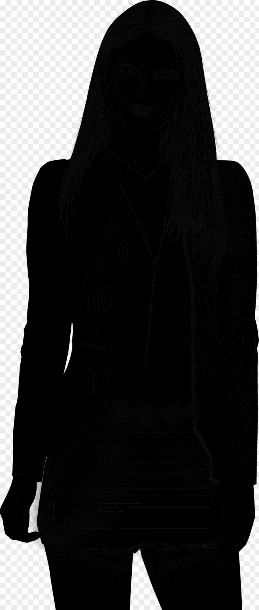 Sweatshirt Shoulder Silhouette Black M PNG