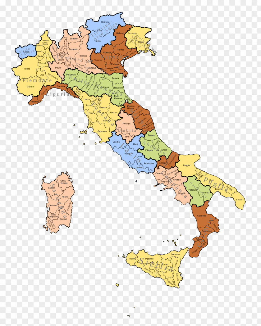 Italy Regions Of Apulia Lazio Aosta Valley Administrative Division PNG
