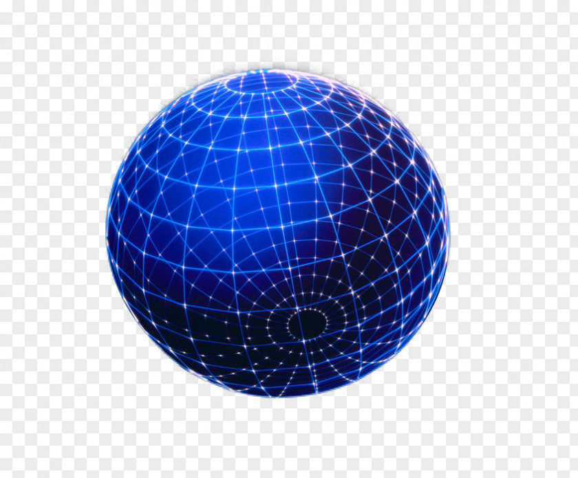 Blue Ball Of Science And Technology Roundball Geometry Light Sphere PNG