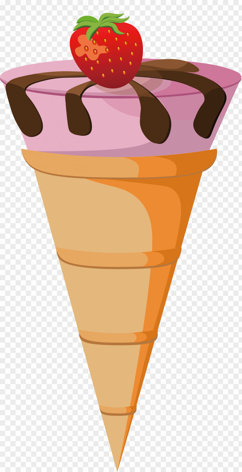 Strawberry Tastes Delicious Ice Cream Chocolate Cone Waffle PNG