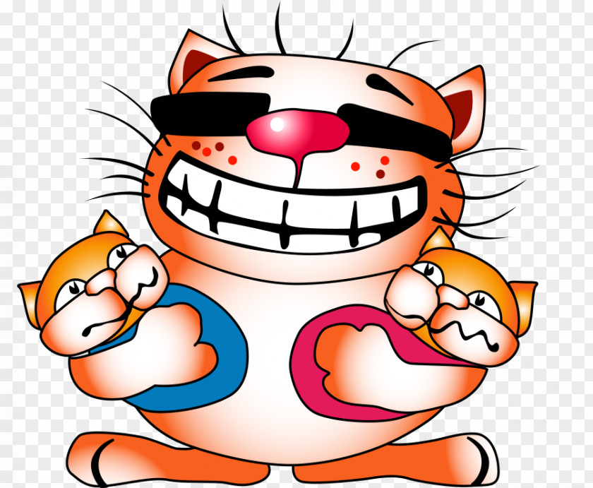 Vector Cartoon Tiger Cat Drawing PNG