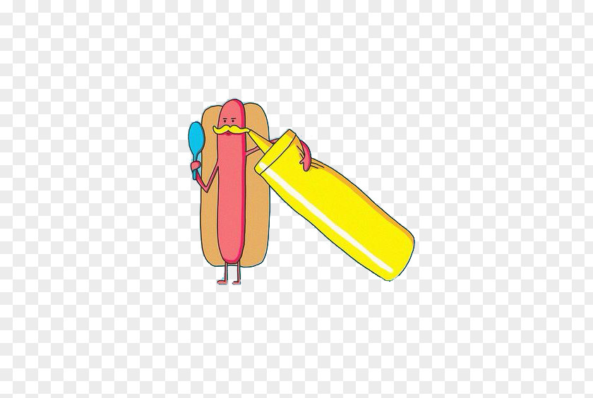 Cartoon Hot Dog Sausage Illustration PNG